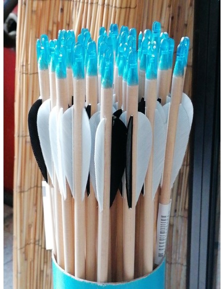 Flecha de madera de cedro 5/16 con pluma natural, 35 lbs