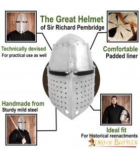 LOB The Great Helmet of Sir Richard Pembridge 14th c Padded Liner