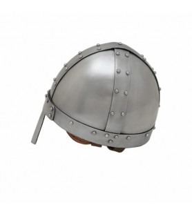 LOB Medieval Norman Nasal Steel Helmet with Leather Liner 16 gauge