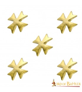 LOB Templar Cross Pure Solid Brass Leather Mount Functional Set of 5