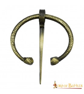 LOB Intricate Penannular Antique Brass Brooch Functional Clothing Accessory