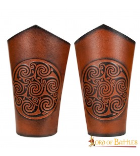 LOB Brassards en cuir véritable avec motif spirale celtique en relief