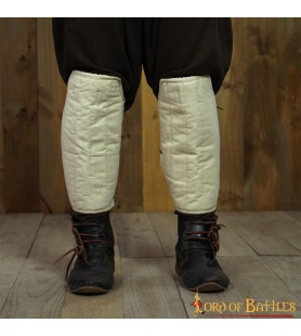 LOB Medieval Padded Greaves Handmade from Sturdy Canvas Cotton