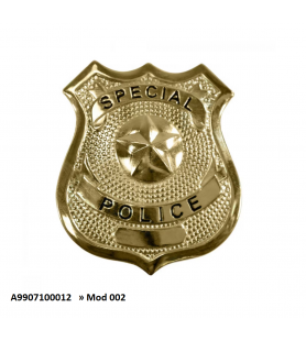 REFª A9907100012 Mod002» Crachá SPECIAL POLICE (Dourado)