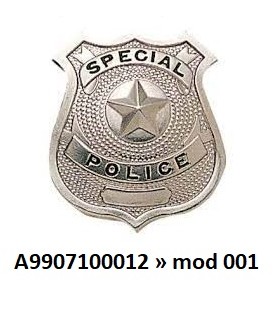 REFª A9907100012 » Mod001 » Crachá SPECIAL POLICE (prateado)
