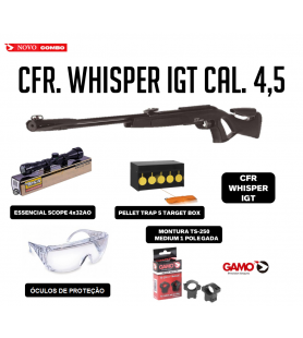 PACK GAMO CARABINA AIRE CRF WHISPER IGT CAL 4,5