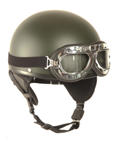 MIL-TEC CAPACETE MOTO, VINTAGE COM GOOGLES