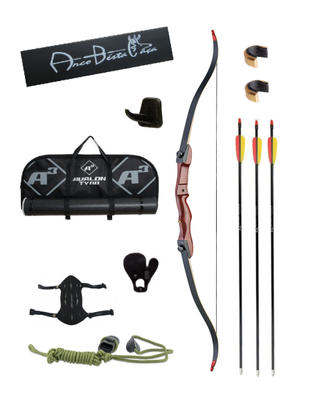 Arco de madeira ABC escola recurvo 68" 30 lbs, conjunto