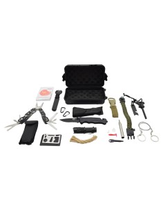 Kit de survie grand format SEC, boîte étanche et couteau