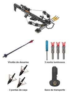 Pack de caça EK Blade+: besta, pontas, nocks e saco