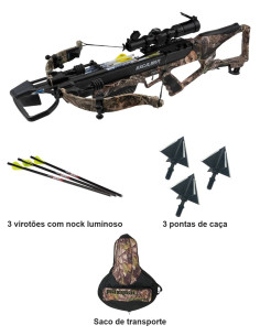 Pack de caça Excalibur REV X: besta, virotões e saco