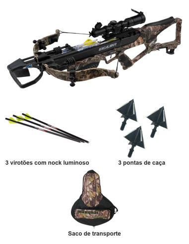 Pack de caça Excalibur REV X: besta, virotões e saco