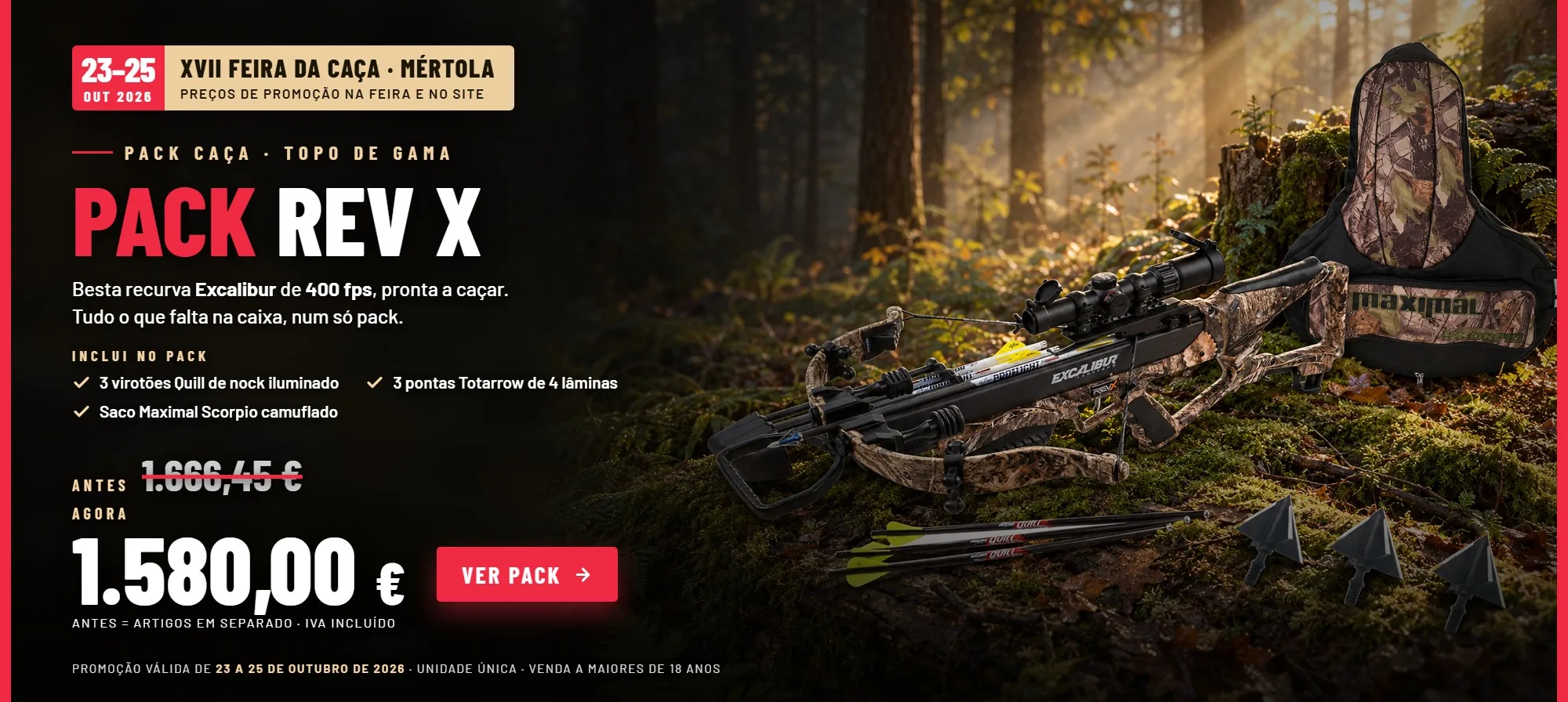 Pack caça besta Excalibur Rev X - 1.580,00 EUR
